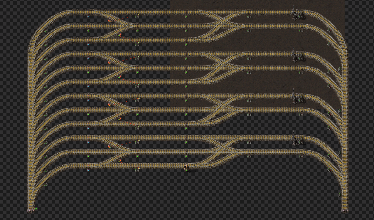 A stacked sliplane depot for 24 1-1 trains